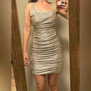 Silver metallic Express dress
